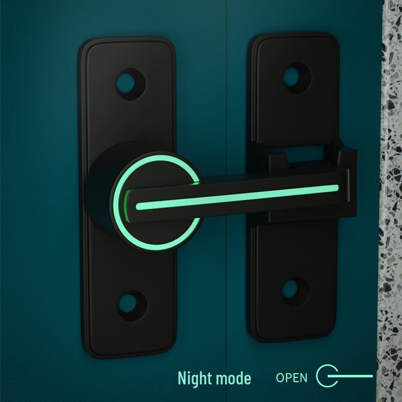 Zăvor luminos pentru ușă de baie, fără găurire