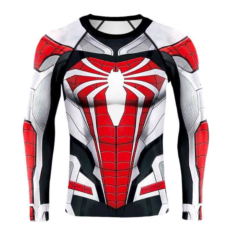 3D Printed Men's Long Sleeve T-shirt Superhero Tee Casual Loose Fitness Sports Tops Street Clothes