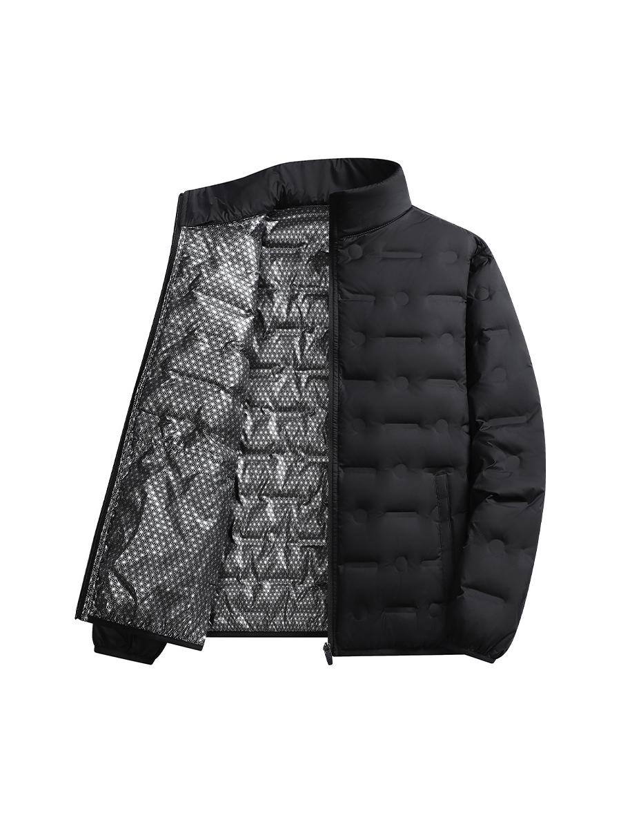 

Men s 2025 Trendy Lightweight Down Jacket - Stand Collar, 90% White Duck Down, Loose Fit, Warm Winter Coat M чорний