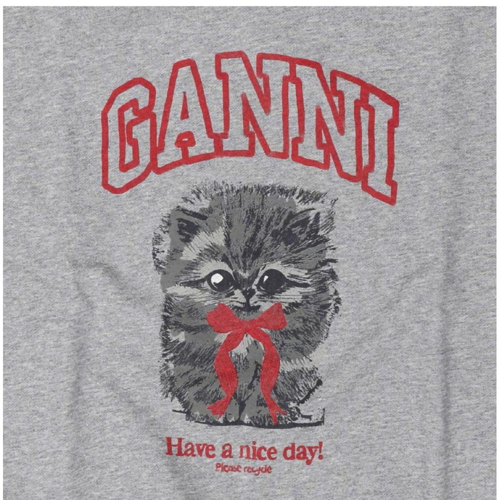 Ganni Women S SweatShirt iSoli Kitty Logo A1060016 920