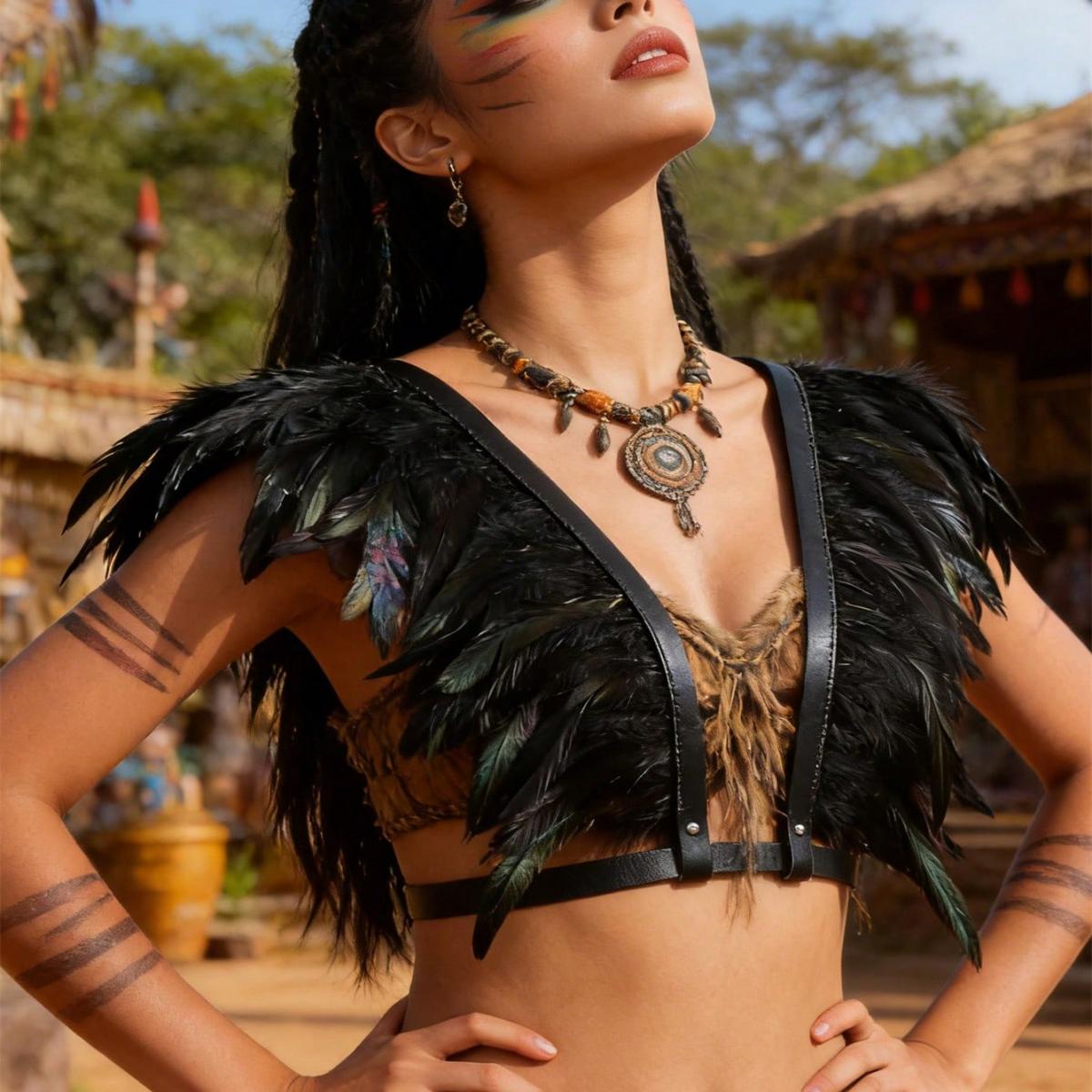 

Винтажный Средневековый Пояс с Перьями, Накидка-Шаль из Искусственных Перьев, Ренессанс Косплей Плечевой Пояс с Перьями, Аксессуары для Косплей Пояса