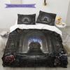 Sword Throne Pattern Bedding Quilt Set  Home Decoration  Gift (1 * duvet cover + 2 * pillowcase  without core)
