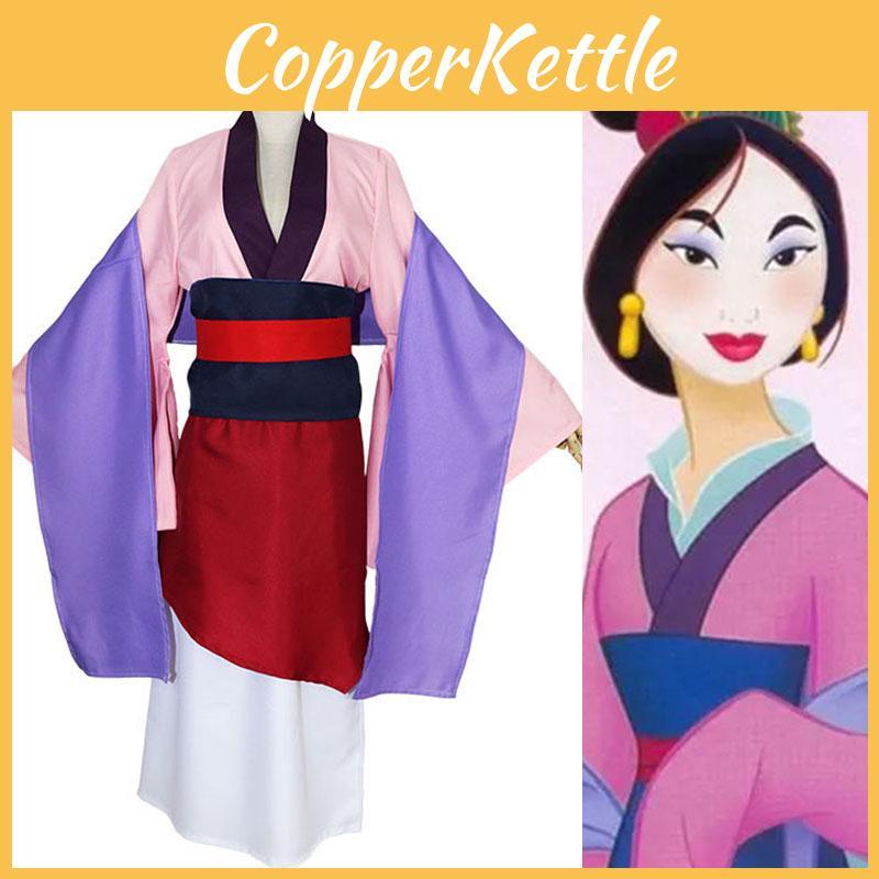 Luxurious Anime Mulan Traditional Kimono Dress Party Cosplay Costume For Women