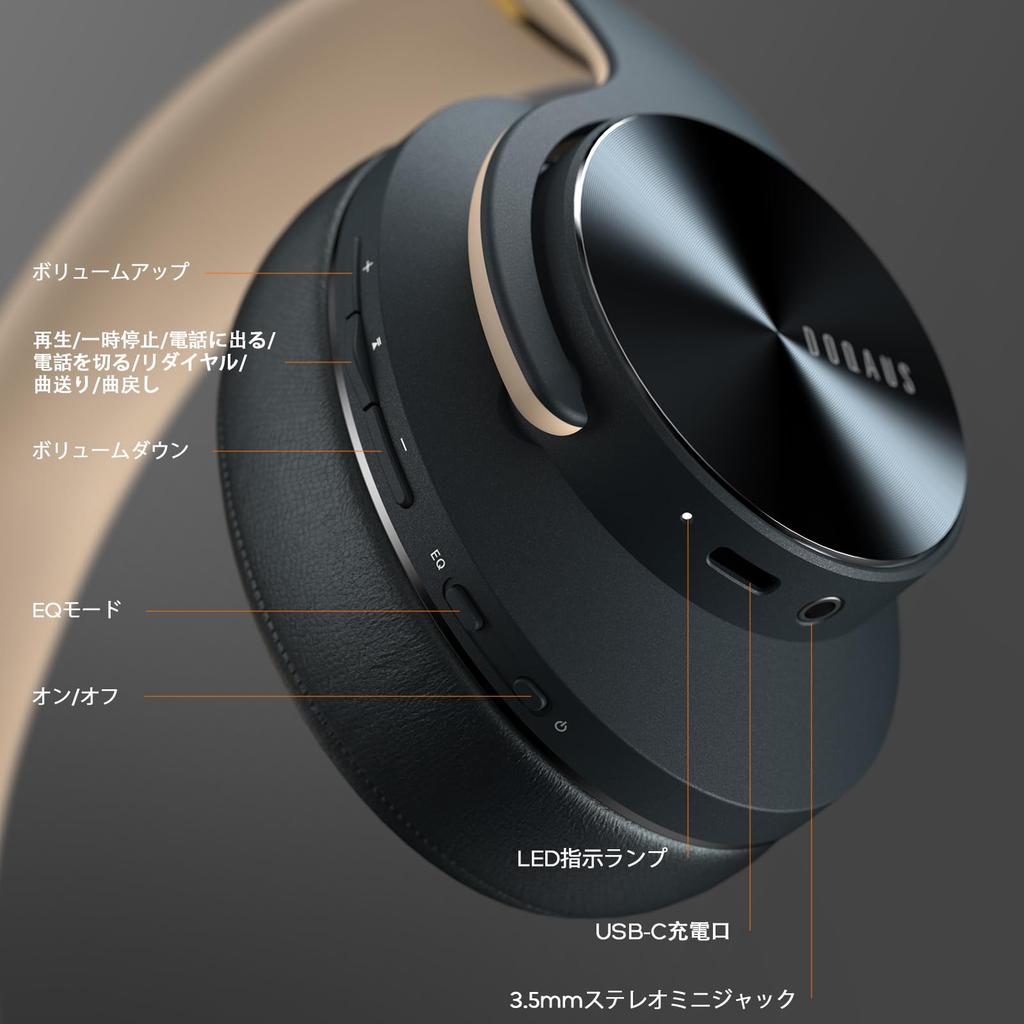 DOQAUS LIFE3 Bluetooth Wireless Up To 80 Hours of Continuous 3 EQ Sound Headphones with Wired Memory Gentle On the Compatible with Mobile and Walkmans