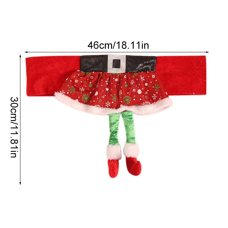1Pc Chair Cover Girl Skirt Christmas Elf Christmas Decoration Santa Claus Belt DIY Christmas Dinner Seat Cover