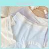Creamy Sweet Japanese Style Women's Mid Waist Lace Trim Cotton Briefs For Comfortable Everyday Wear