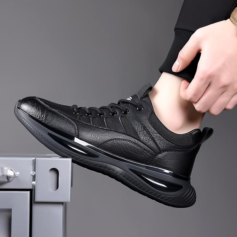 Platform Sports Casual Running Shoes Men's Autumn Outdoor Mountaineering Men's Leather Shoes Trendy