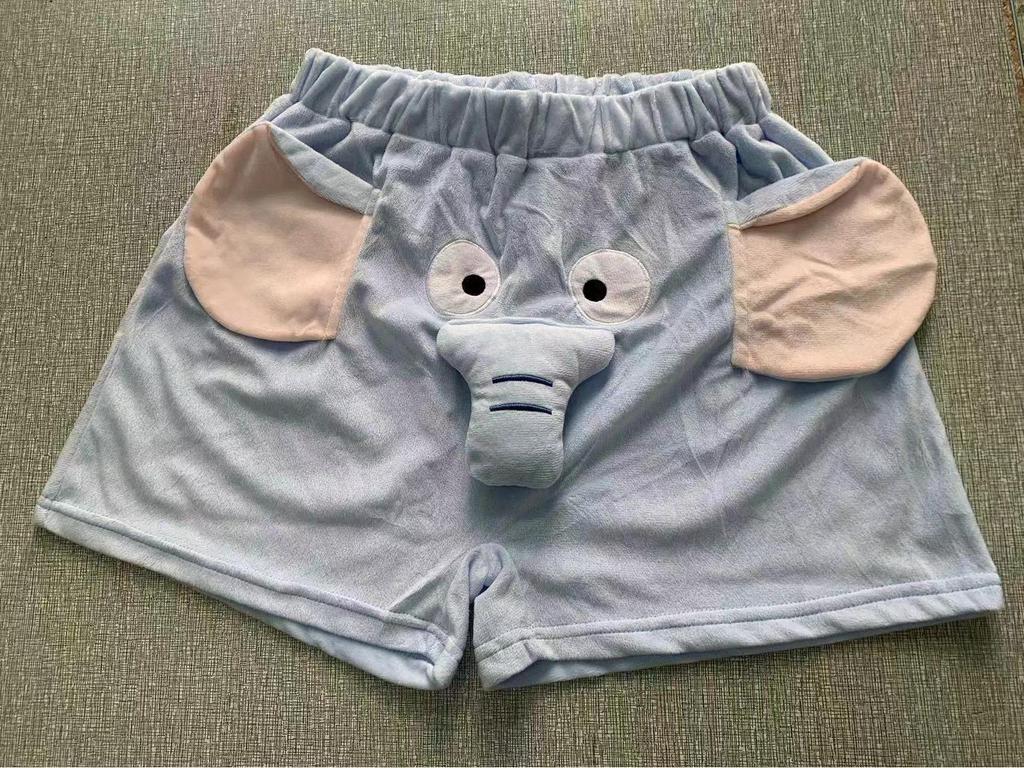 Couple's Cute Elephant Summer Pajama Shorts with Nose Noise Feature