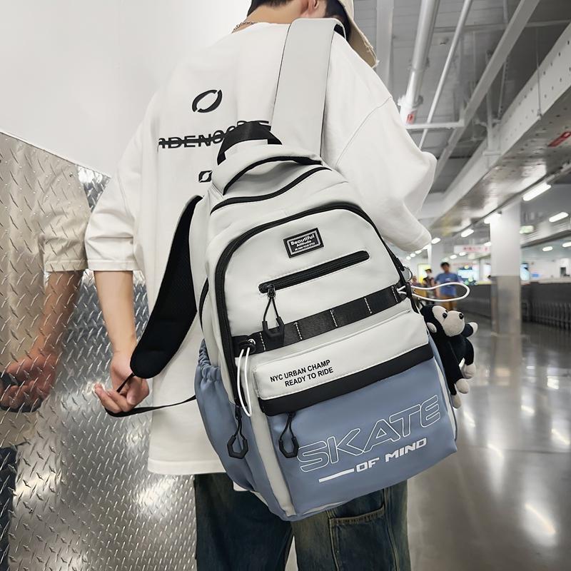 Студенческий школьный рюкзак с цветовыми блоками — фото 20