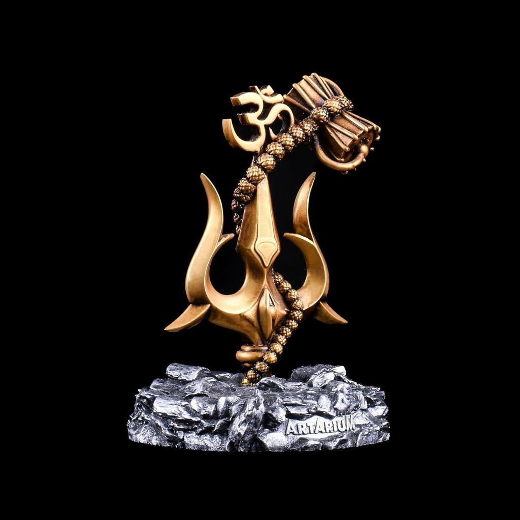 Trishul z Damru Tradycyjny Trishul Damru Shiva Trishul Posążek Dekoracyjny Element Dekoracyjny do Deski Rozdzielcze Samochodu Wystrój Domu