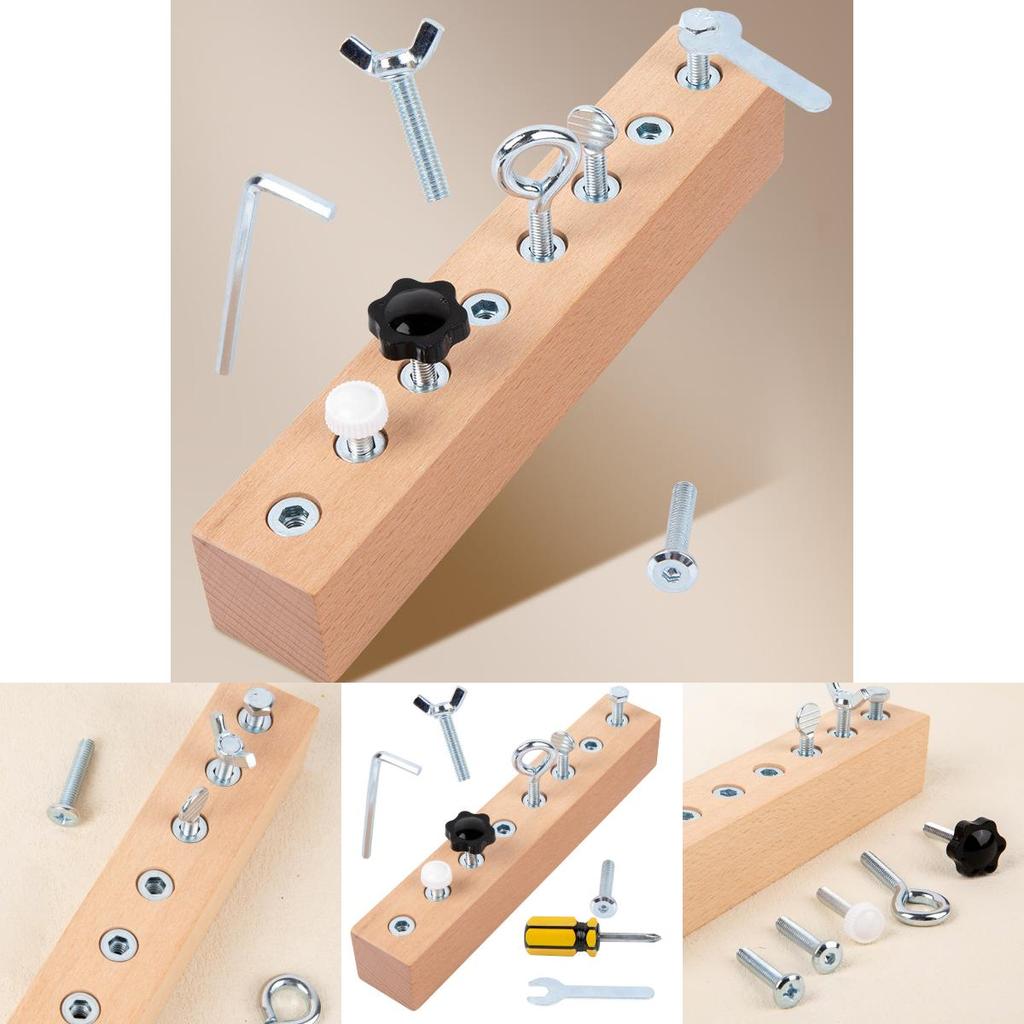 Wooden Screw Driver Toy For Kids Hand Eye Coordination Development Educational Montessori Play