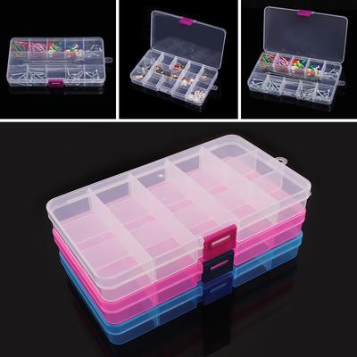 15 slotów Przenośny PP Zdejmowany organizer Pojemnik do przechowywania biżuterii na biżuterię Nail Art Tool Craft