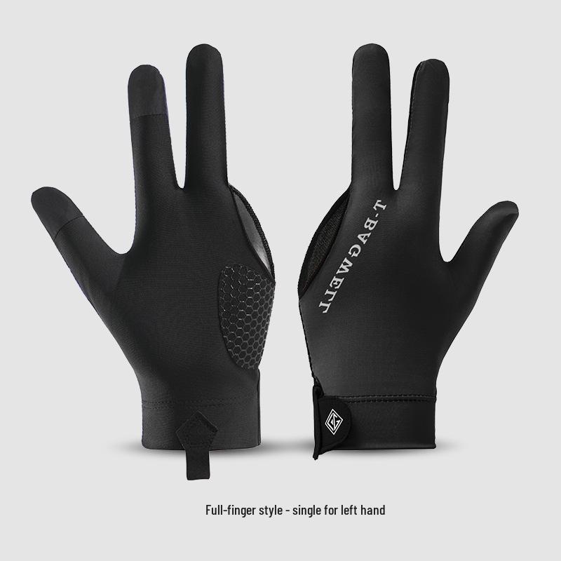 Billiard 3-Finger Fingerless Gloves: Thin, Breathable, Sweat-Wicking, Anti-Slip Snooker Pool Gloves, Single Full-Finger Pack.