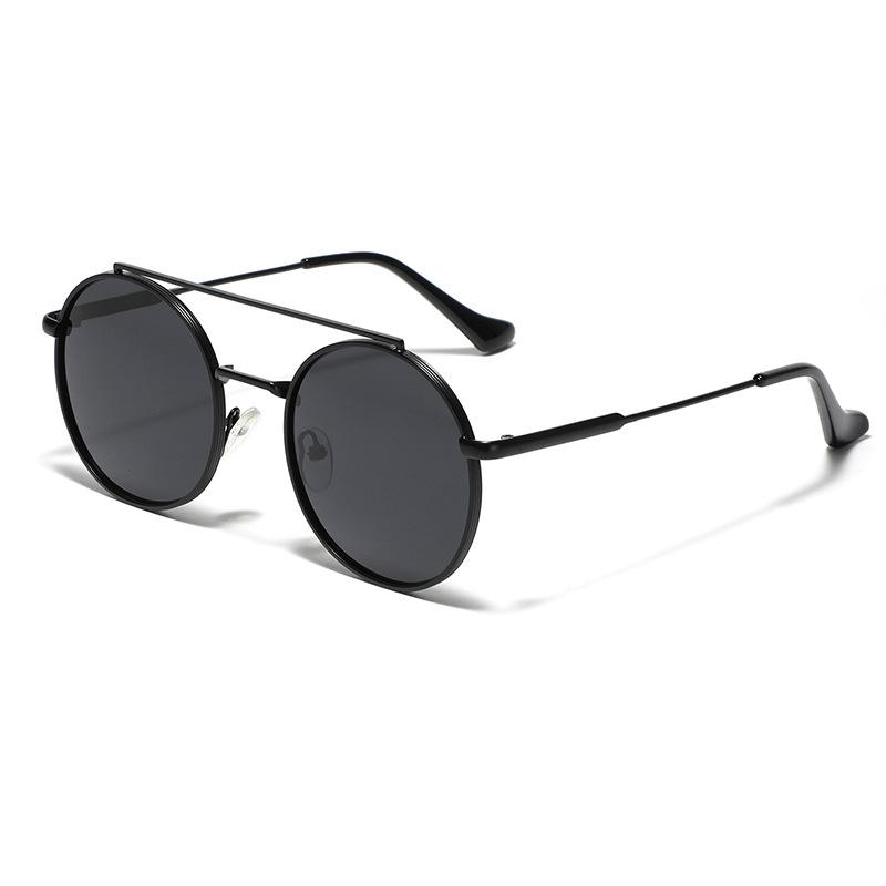 Glasses Large Frame Metal Colorful Sunglasses Men'S Double Beam Trend Retro Sunglasses Women Ins