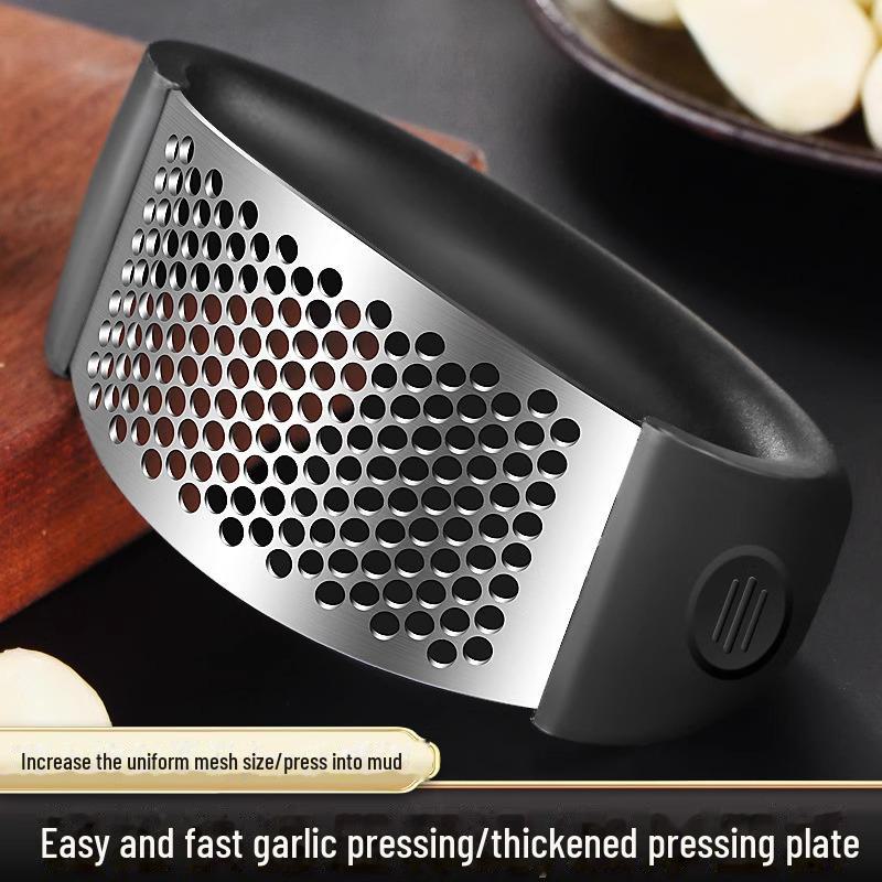 Stainless Steel Garlic Press & Peeler Set - Innovative Ring Design, Perfect for Efficient Grinding & Crushing, Ideal Kitchen Gadget