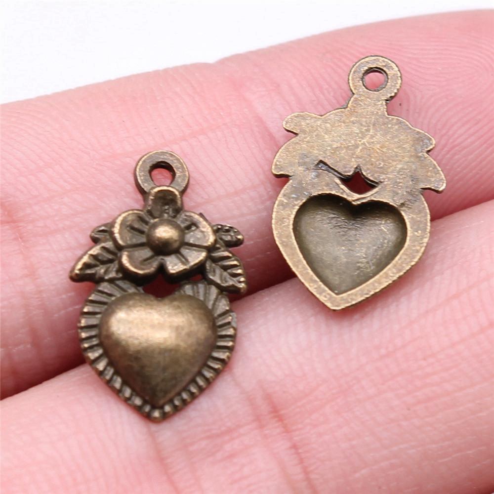 Charms Peach Heart Love Pendants Wedding Jewelry Findings QC094