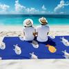 1pc, Oversized Soft Beach Towel in a Cartoon Fish Style, Featuring a Small Fish and Yellow Croaker Fish Print Pattern,Microfiber