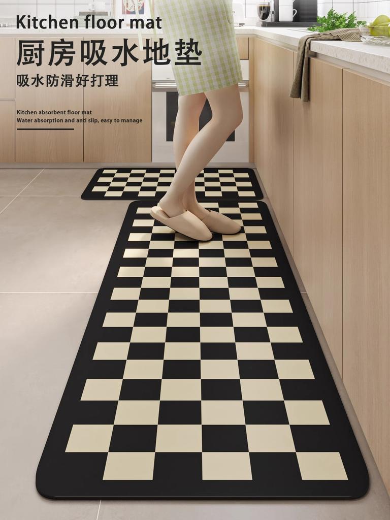 Diatom Mud Floor Mat For Kitchen, Non-Slip And Oil-Proof Foot Mat For Household Wiping, Leave-In Absorbent Carpet Can Be