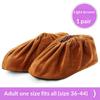 Thick Flannel Shoe Covers 1 Pair Portable Reusable Non-slip Overshoes for Travel Hotel Indoor Foot Protection