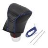 A ABSOPRO Gear Shift Knob Cover for Lexus ES300h Faux 1 Piece 2018-2023, Black/Blue Leather, Anti-Slip,