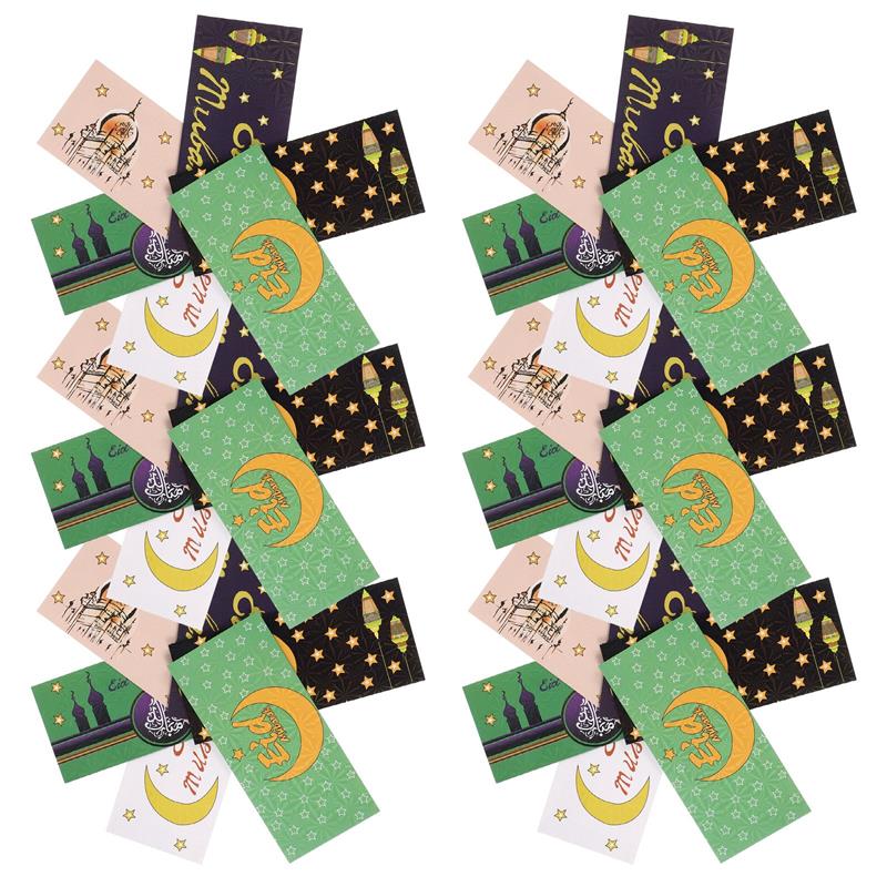 36pcs 2023 Eid Mubarak Cash Envelopes Money Cards Ramadan Cards Envelopes Eid Money Envelopes Gift Note Card Envelopes Supplies