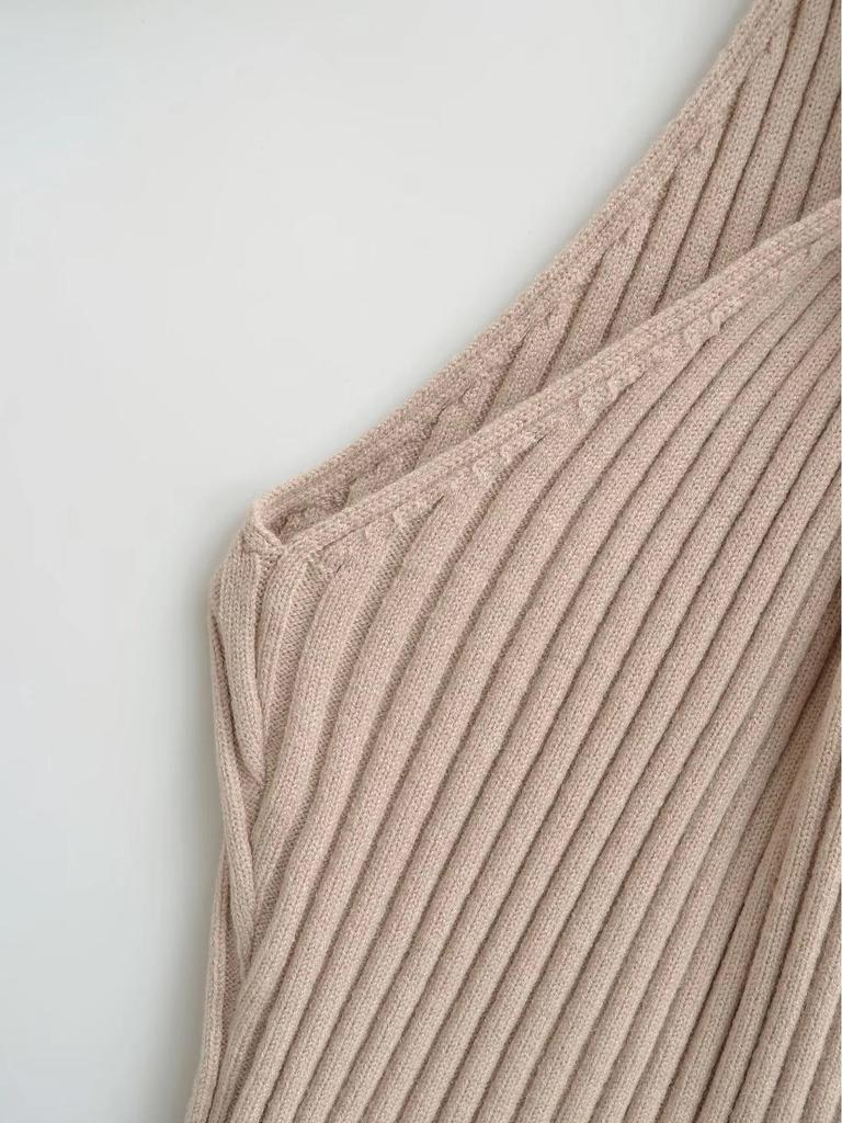 Elegant Off-the-Shoulder Halter Knit Vest - Women's Slimming Sexy Style