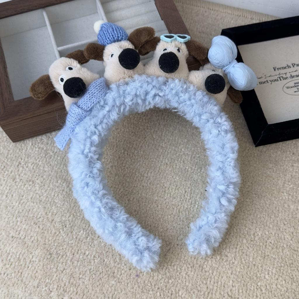 Headbands Sweet Style Four Cute Dogs Plush Solid Color Accessories Hair