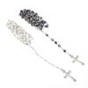 2 Stück Jesus Kreuz Anhänger Halskette Damen Herren Katholisch Christlich Kunststoff Perlen Kette