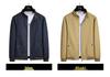 Men's Washed Cotton Casual Jacket - Spring/Autumn, Stand Collar, Dad's Top