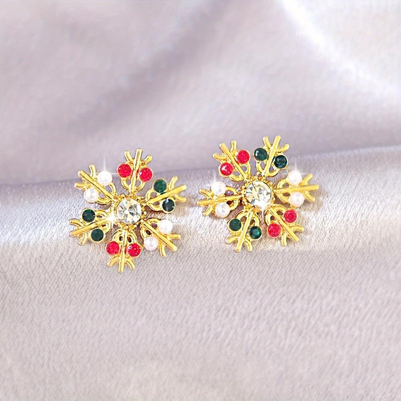 Christmas Earrings For Women Metal Bowknot Loop Dangle Earrings Elegant Ear Jewelry Accessories Holiday Party Gifts