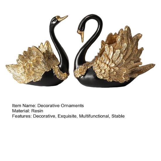2Pcs Swan Wine Bottle Holder, Countertop Wine Display Stand, Swan Statue Wine Bottle Stand for Kitchen Bar, Wine Rack Decoration for Women Wine Lovers