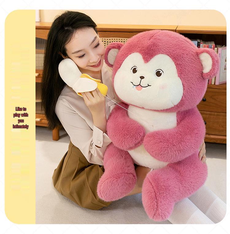 Plush Retractable Banana Monkey Toy - Children's Favorite Rag Doll Gift