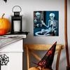 Halloween Creative Toilet Skeleton Play Phone Pattern Home Wall Decor Sticker