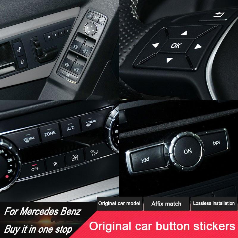 Skirta Mercedes Benz Mygtuko Užklijuojama Plokštelė CLA GLA GLE GLK A B C E Klasė ML GL W176 W246 W242 W204 W205 W212 C117 X166 X204 X156
