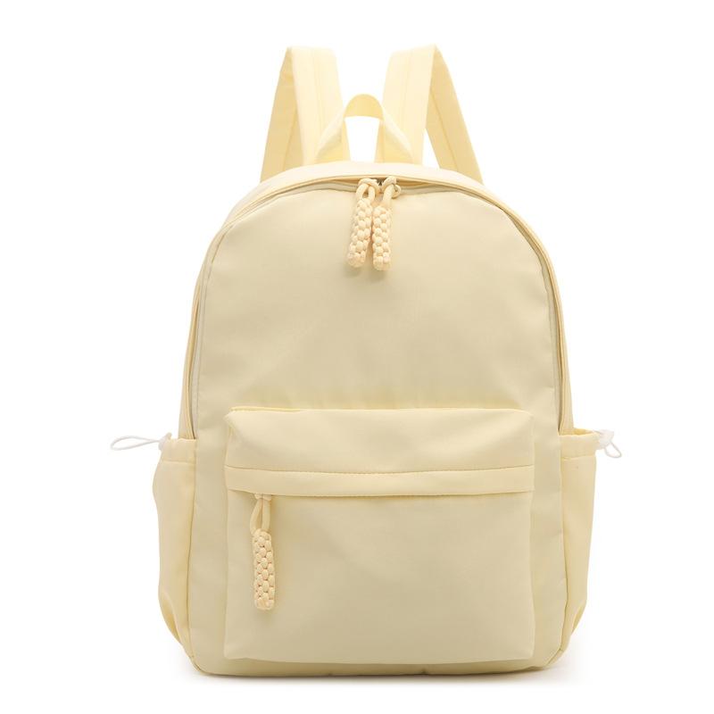 Schoolbag: Korean style niche, high-look, double backpack for women, Japanese sweet, fresh, solid color backpack, school bag for primary and middle