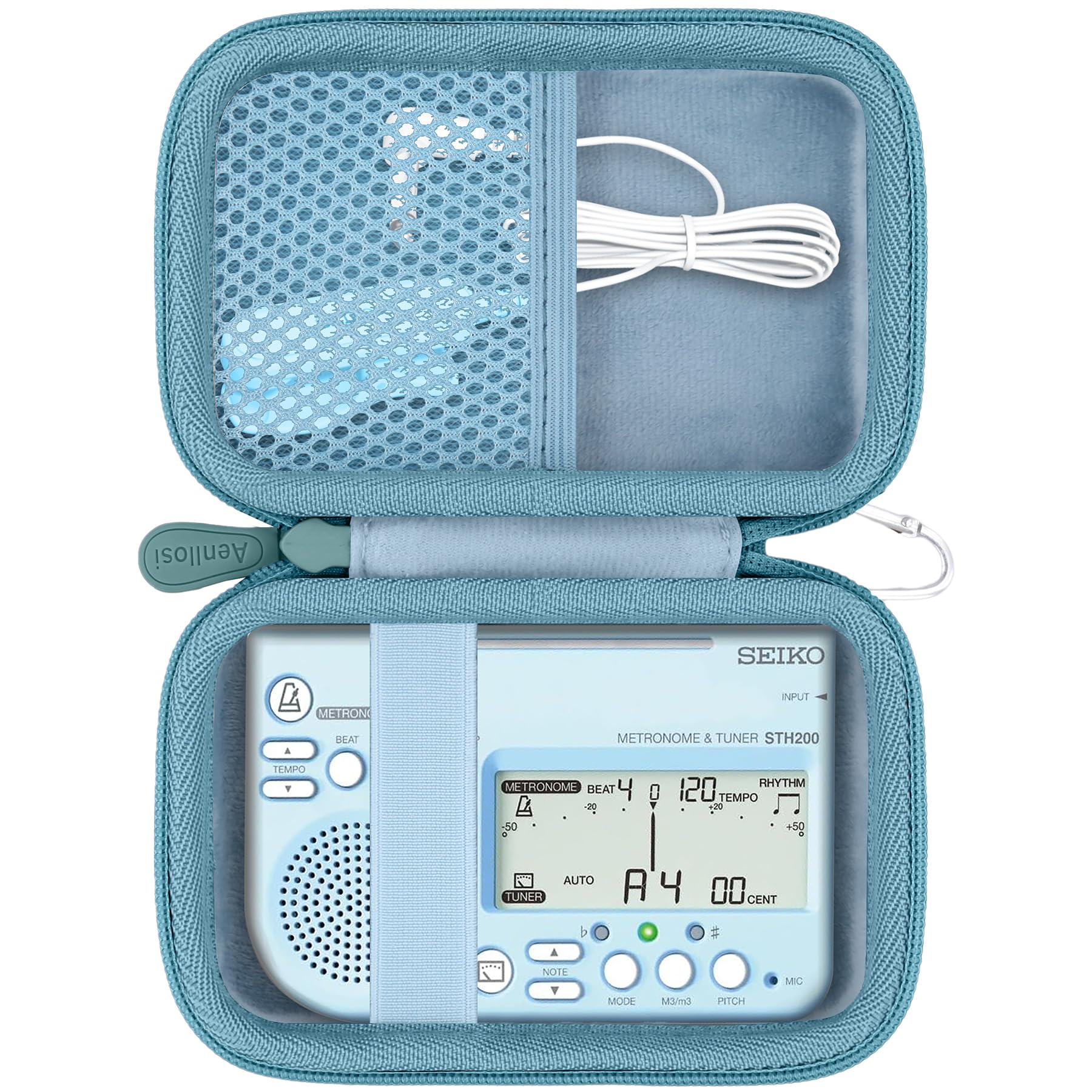 

(Case only) SEIKO STH200 Metronome & Tuner with Pickup Microphone STH200BLSP Storage Case, Blue - Aenllosi