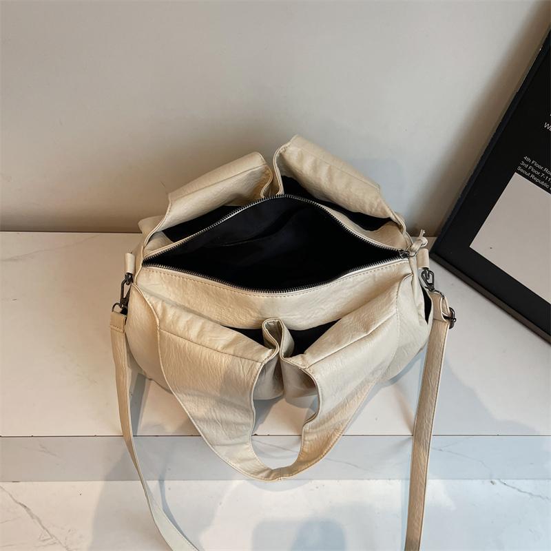 Prosta torebka damska na ramię w jednolitym kolorze, torebka o dużej pojemności, torba tote z miękkiej skóry PU, damska torebka codzienna, nowy styl