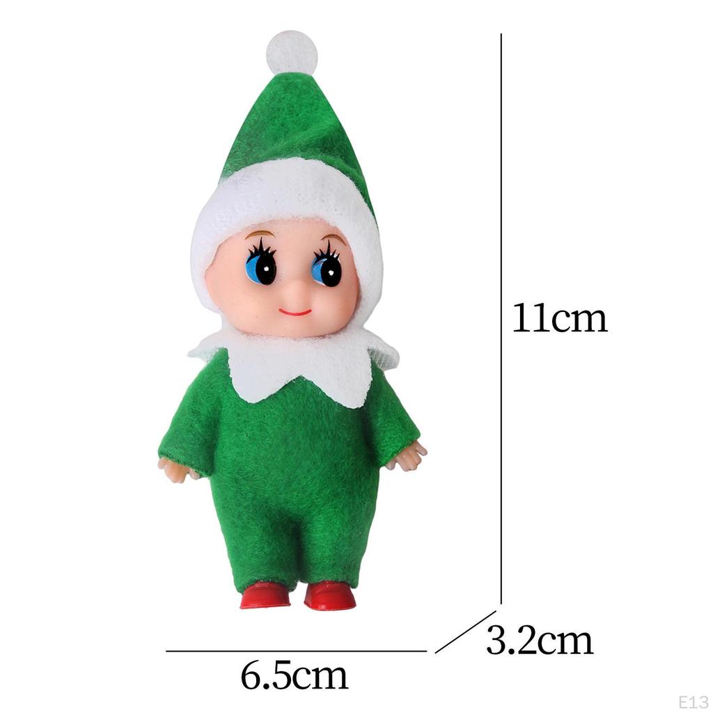 Christmas Elf Decoration Toy Dolls Holiday Ornaments Tiny Xmas
