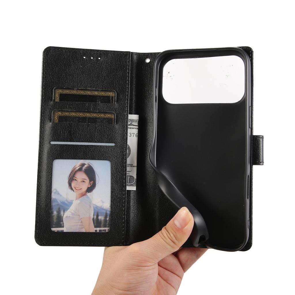 For iPhone 17 Pro Max Case Wallet Stand View PU Leather Phone Cover with Wrist Strap