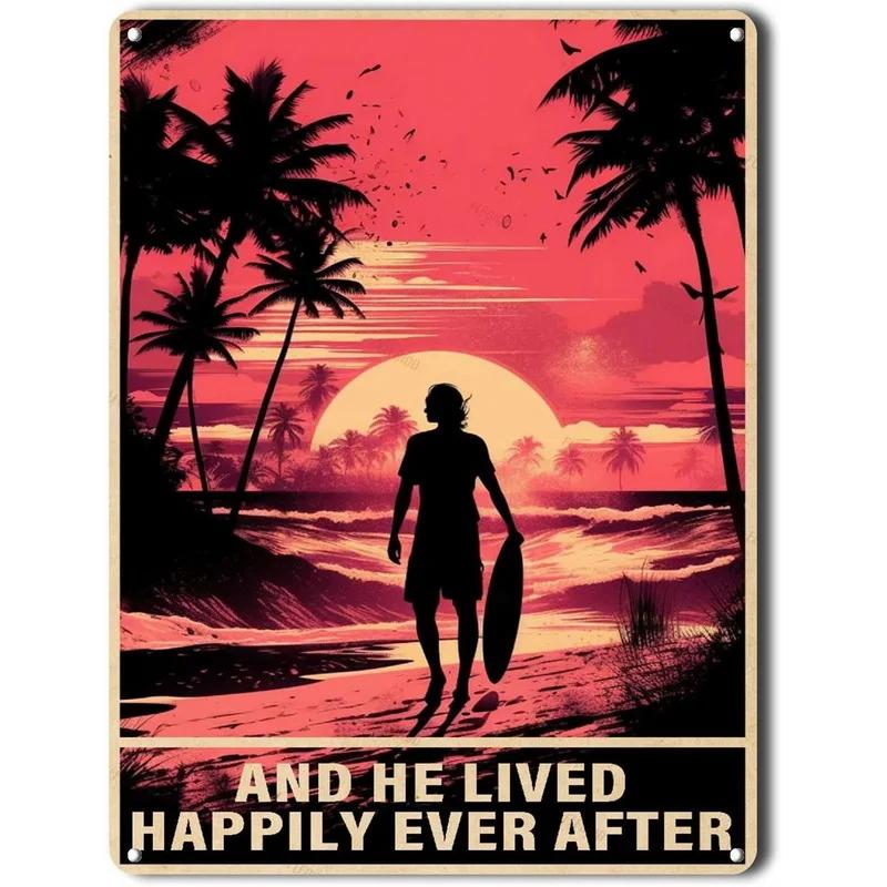 Metal Tin Signs Plaque Landscape View Wall Decoration Vintage Art Posters Iron Painting for Man Cave Home Cafe Garden Club Bar