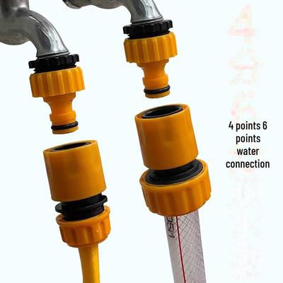Set Completo di Raccordi per Tubi dell'Acqua in Plastica - Connessione Standard a 4 e 6 Punti per Autolavaggi e Rubinetti