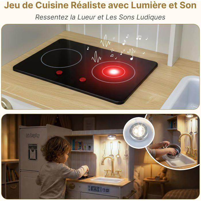 Cuisine en bois pour enfants Kinderplay Green Series, lumière et son, accessoires - grande (GS0060-2)