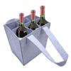 2 sztuki wielorazowych toreb na 6 butelek wina, filcowe, z ergonomicznym uchwytem do przenoszenia, uchwyty na wino, torba z przegródkami