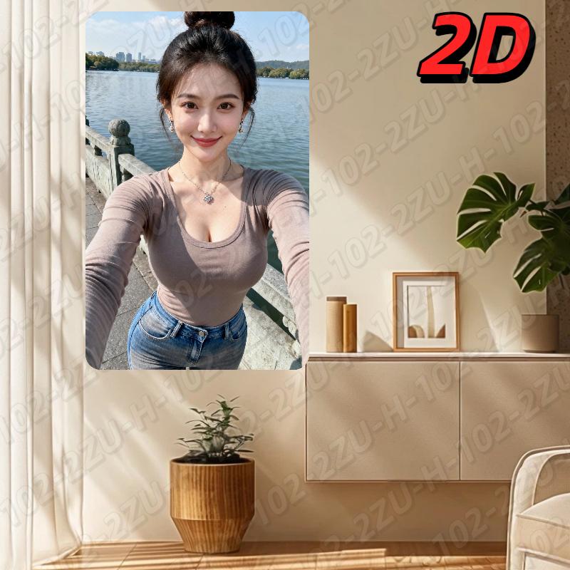 

GTOMNI Metal Wall Art Aluminum Figure Portrait Lakeside Scenery Home Decor 20x30cm