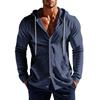 Men's Linen Hooded Shirt, Loose, Casual Breathable And Solid-color Shirt, Sports Beach Fishing Hooded Long-sleeved Shirt