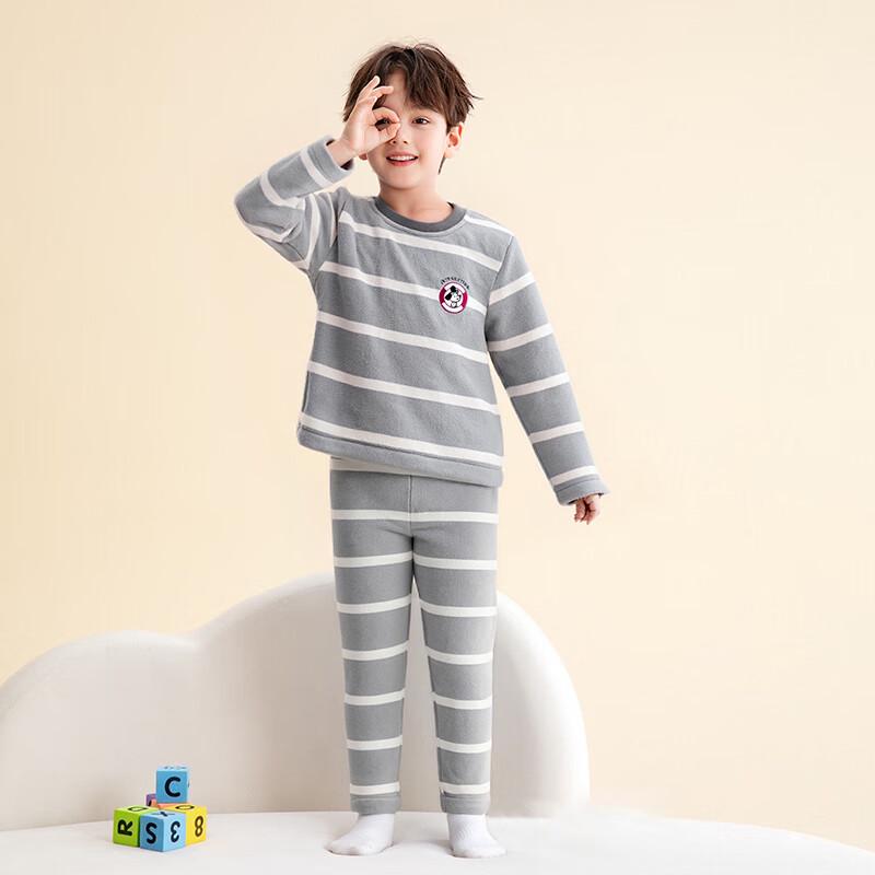 Fenteng Boys' Anti-Static Fleece-Lined Pajama Set