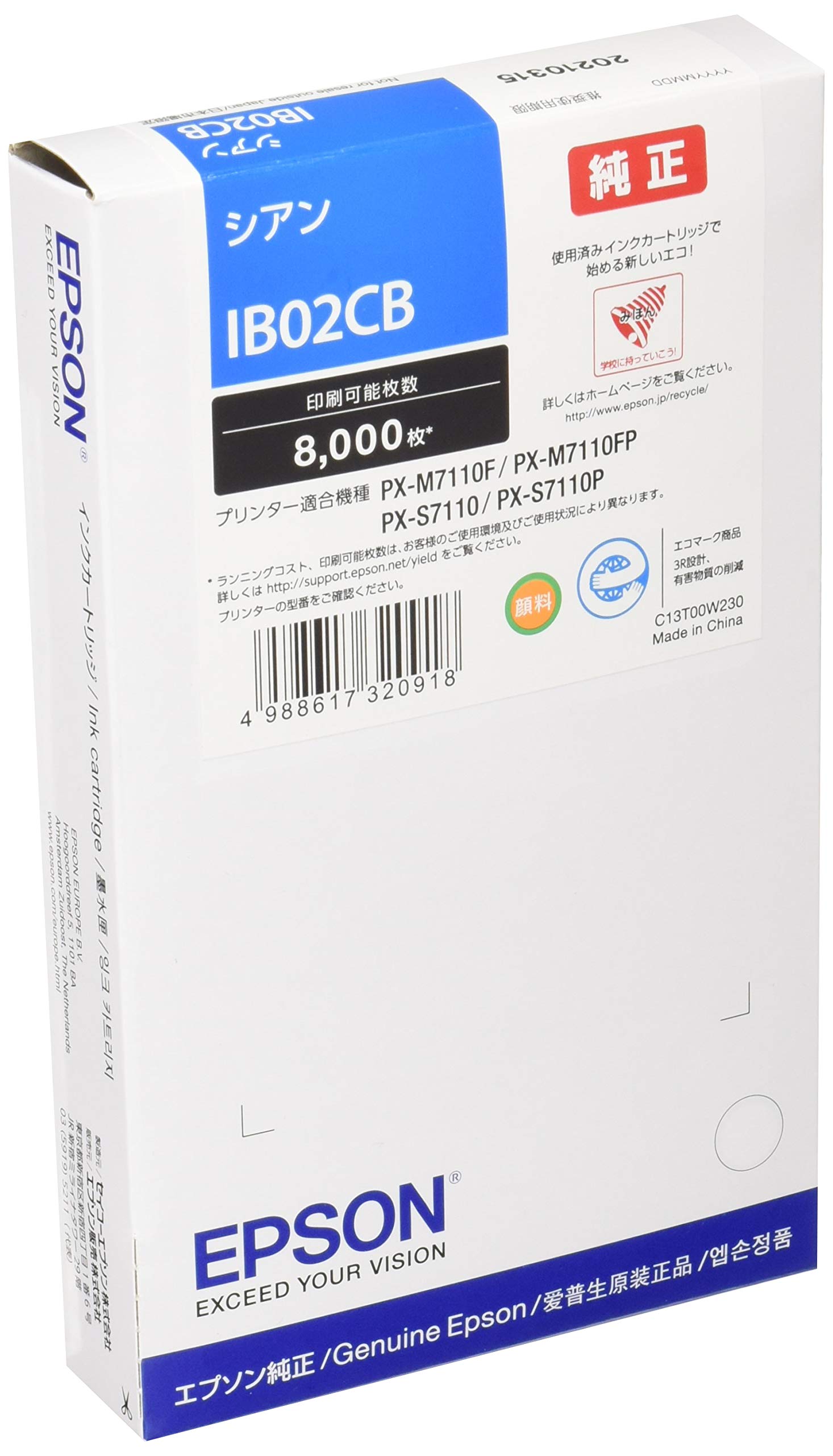 

Epson Genuine Ink Cartridge IB02CB Cyan 8,000 Pages