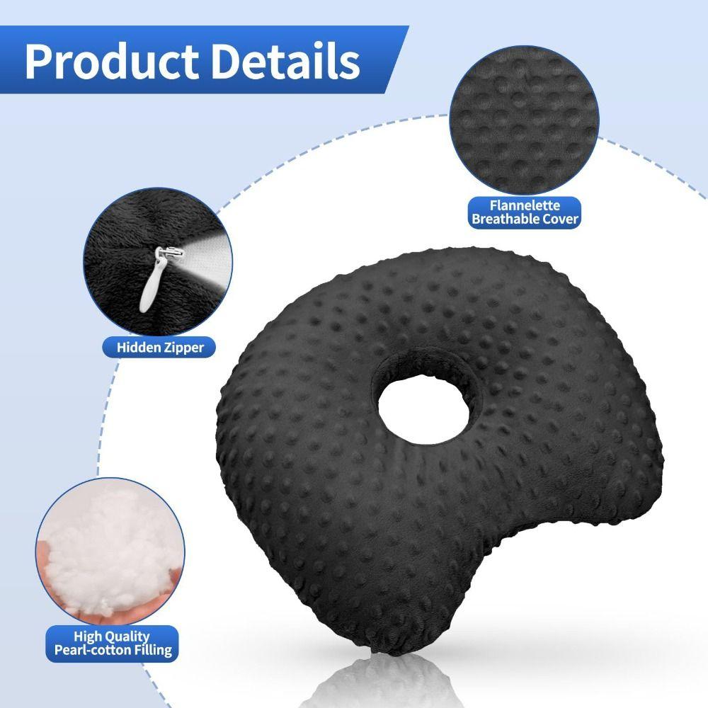 Ergonomic Curved Side Sleeping Pillow Breathable Earring Pillow  for Ear Pain Relief
