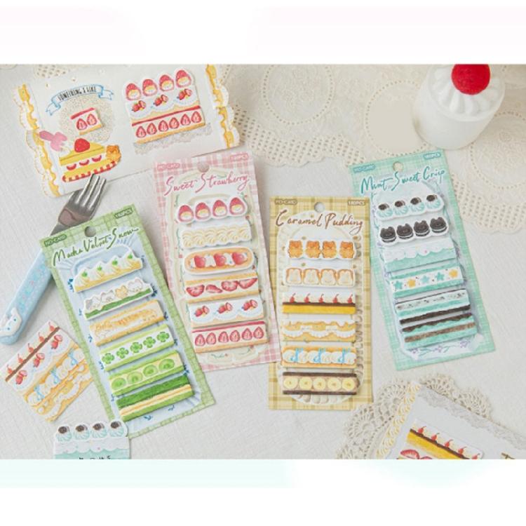 180 Sheets Cake Dessert Themed Adhesive Note Page Markers Repositionable Adhesive Labels for Book Journal Planner