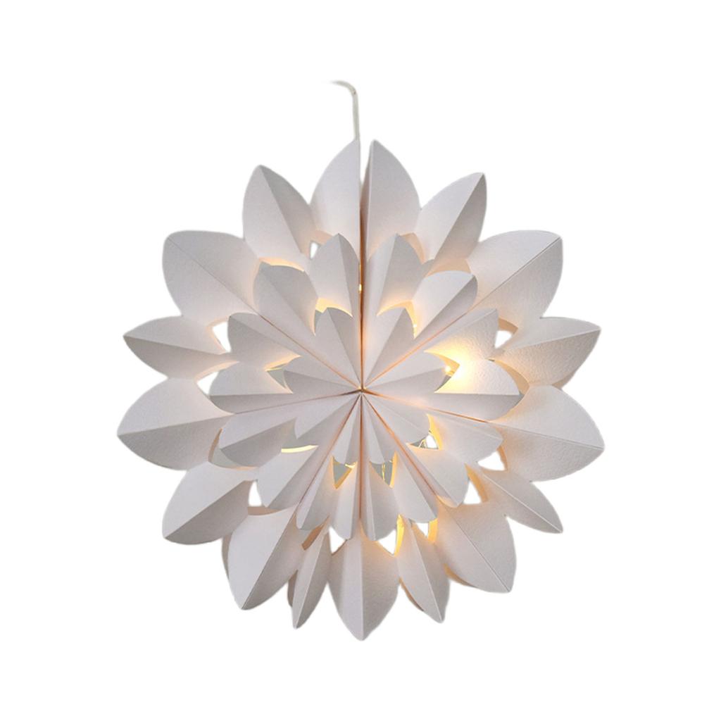 Christmas Snowflake Star Ornament Paper In Warm White LED Illuminated for Festive Hanging Perfect for Window Decors